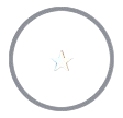 Circular dark badge with a light gray ring around the edge and a white star in the center.